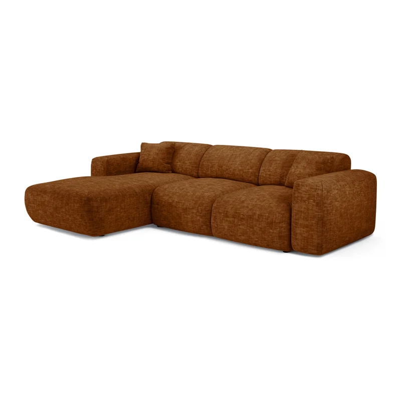 Canapé grand angle gauche convertible LIVA Velours texturé