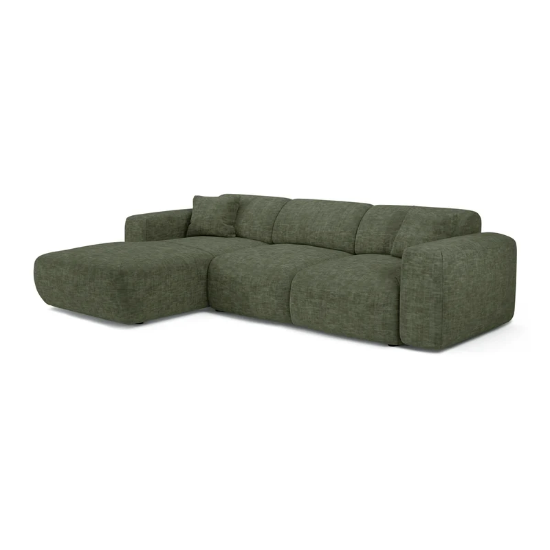 Canapé grand angle gauche convertible LIVA Velours texturé