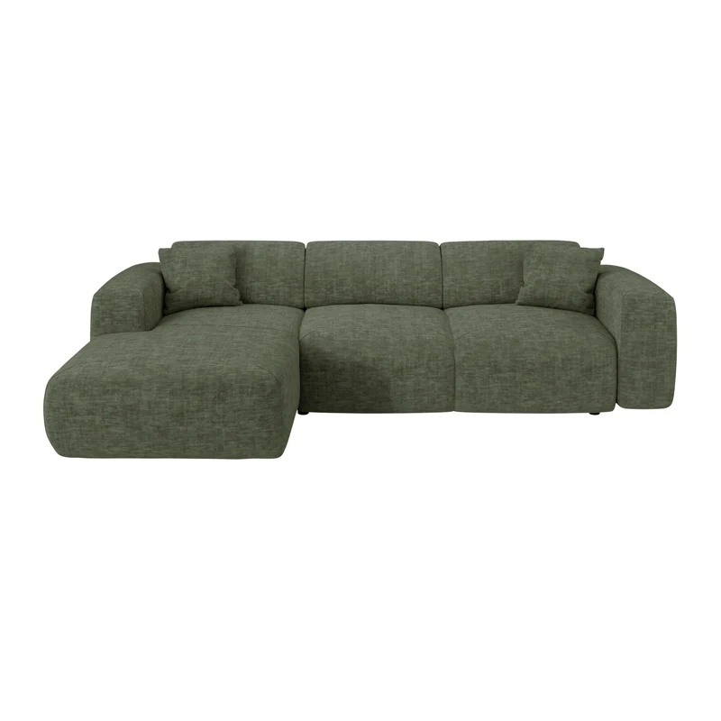 Canapé grand angle gauche convertible LIVA Velours texturé