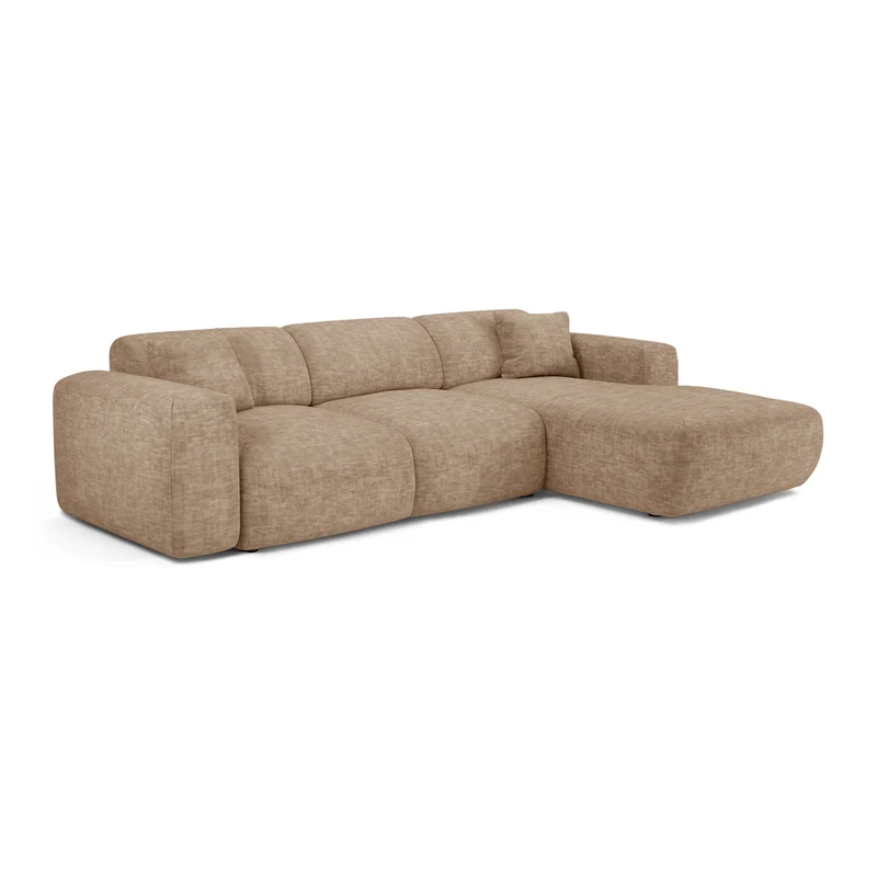 Canapé grand angle droit convertible LIVA Velours texturé