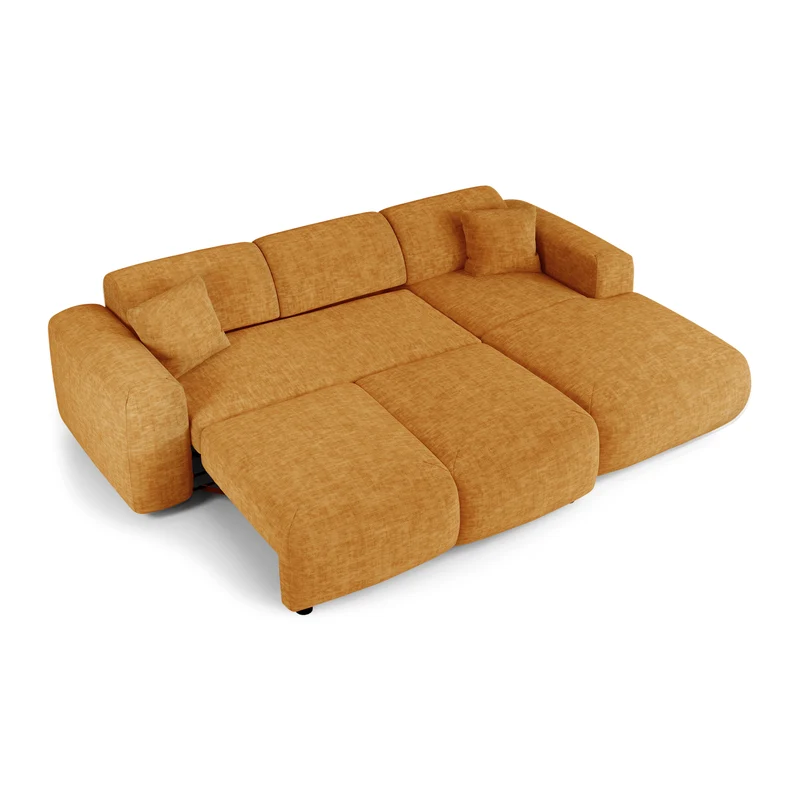 Canapé grand angle droit convertible LIVA Velours texturé