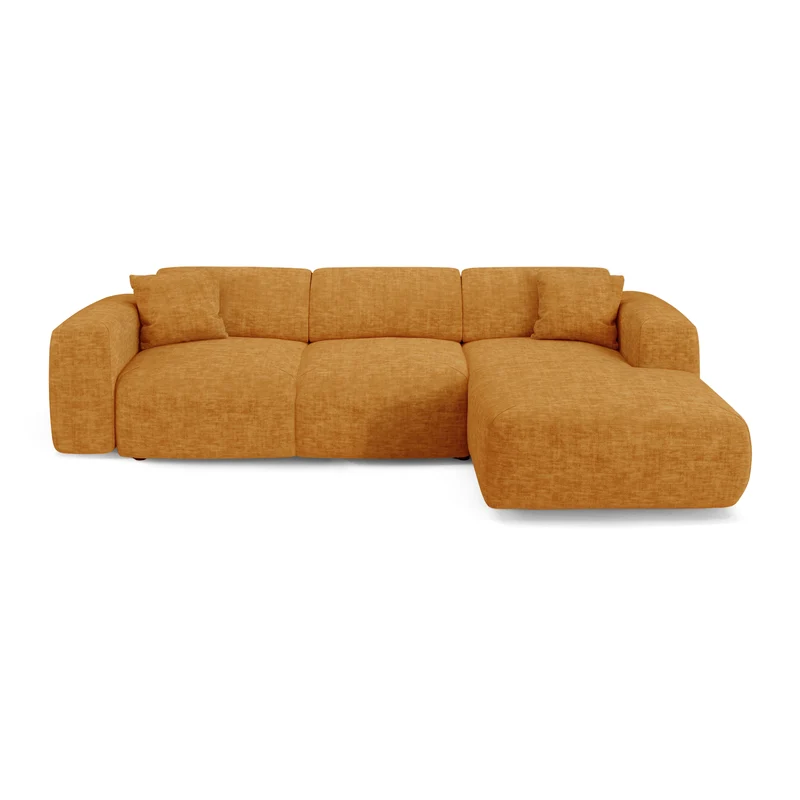 Canapé grand angle droit convertible LIVA Velours texturé