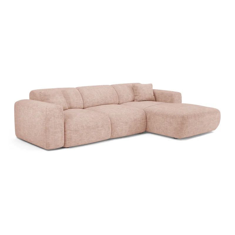 Canapé grand angle droit convertible LIVA Velours texturé