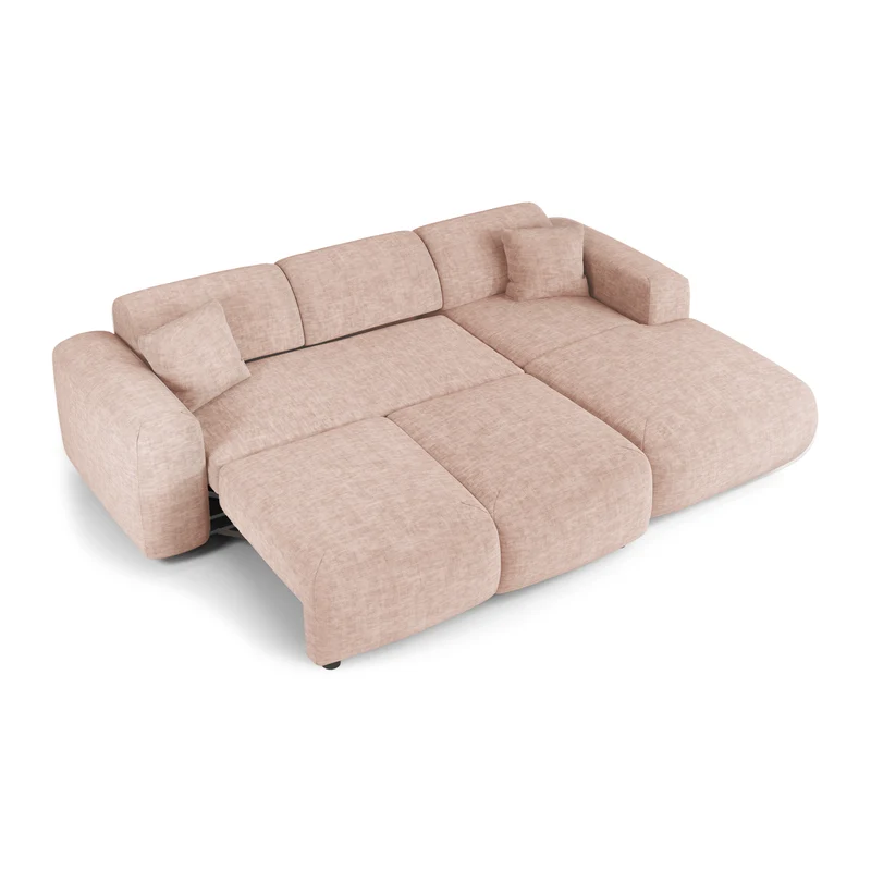 Canapé grand angle droit convertible LIVA Velours texturé