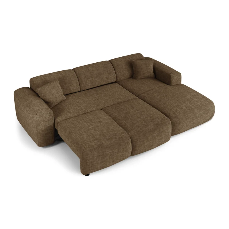 Canapé grand angle droit convertible LIVA Velours texturé