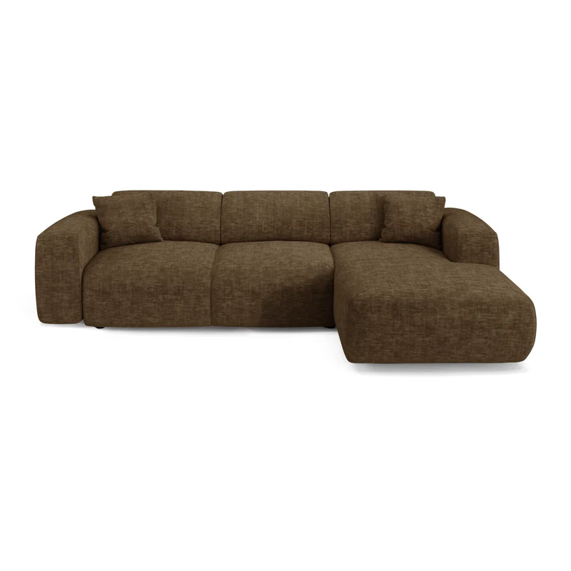 Canapé grand angle droit convertible LIVA Velours texturé
