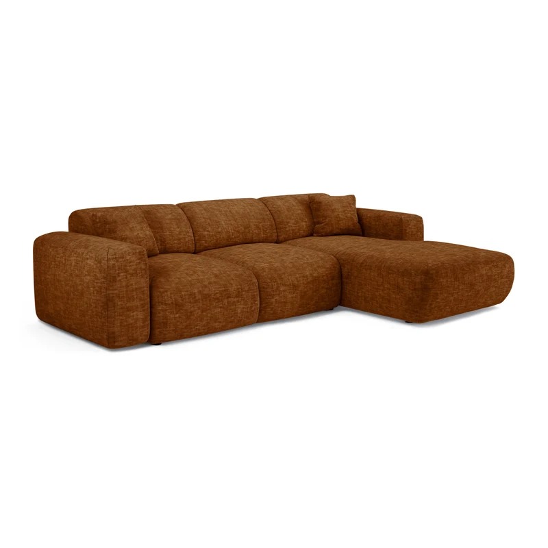 Canapé grand angle droit convertible LIVA Velours texturé
