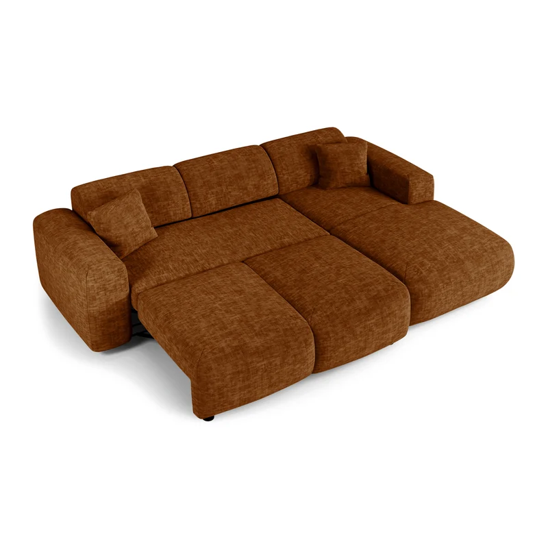 Canapé grand angle droit convertible LIVA Velours texturé