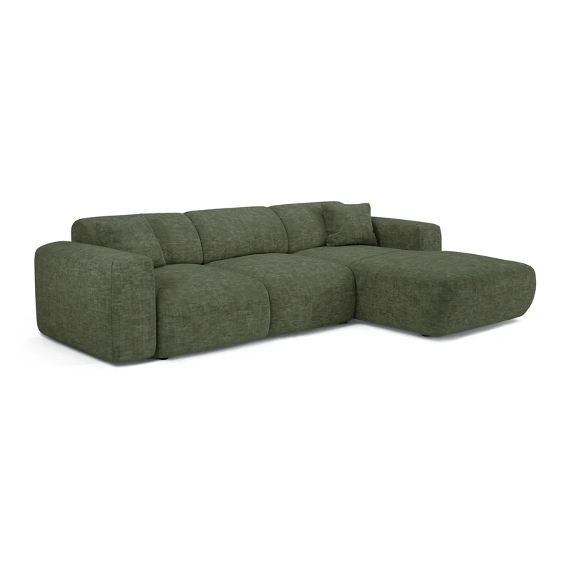 Canapé grand angle droit convertible LIVA Velours texturé