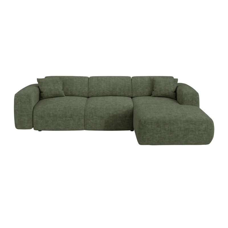 Canapé grand angle droit convertible LIVA Velours texturé