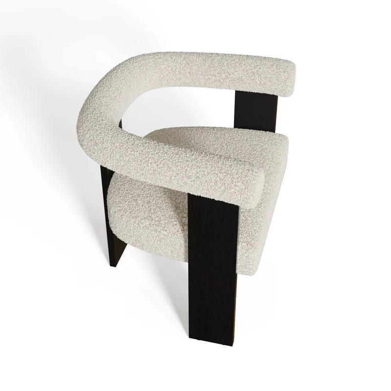 Fauteuil de salle à manger KLOE bouclette