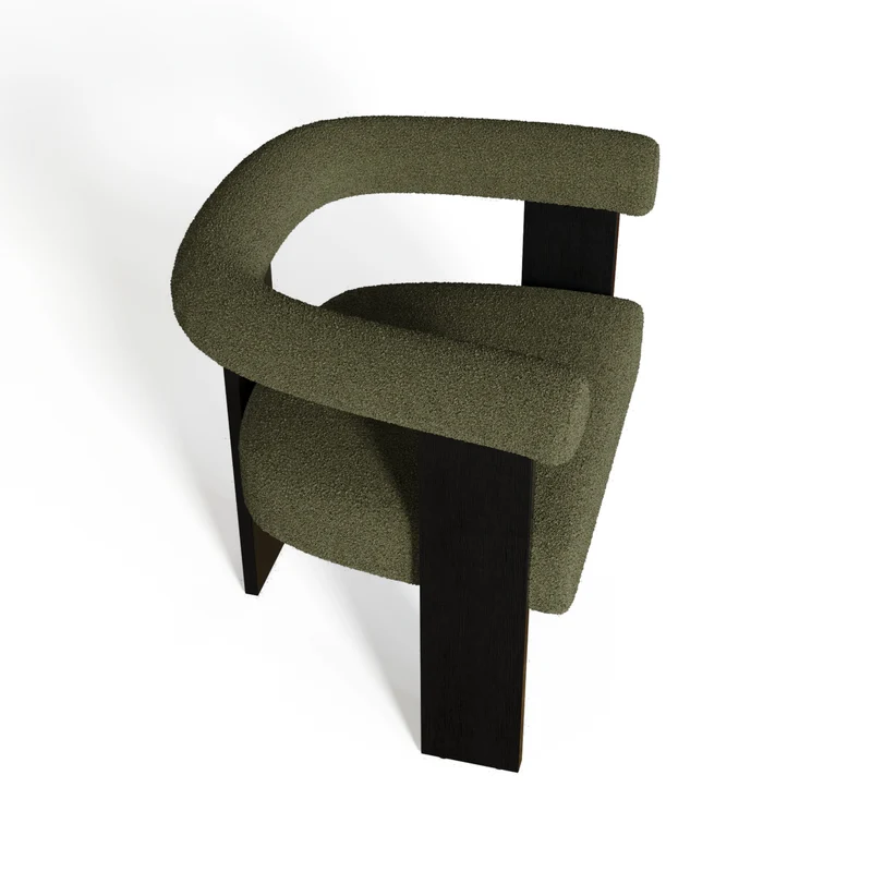 Fauteuil de salle à manger KLOE bouclette