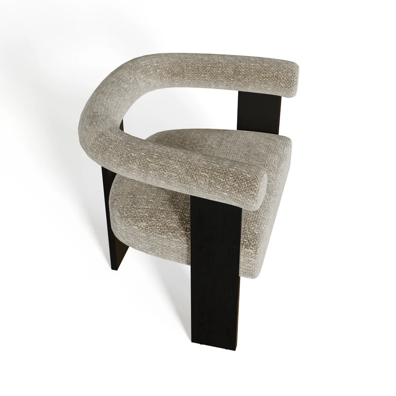 Fauteuil de salle à manger KLOE velours chenillé