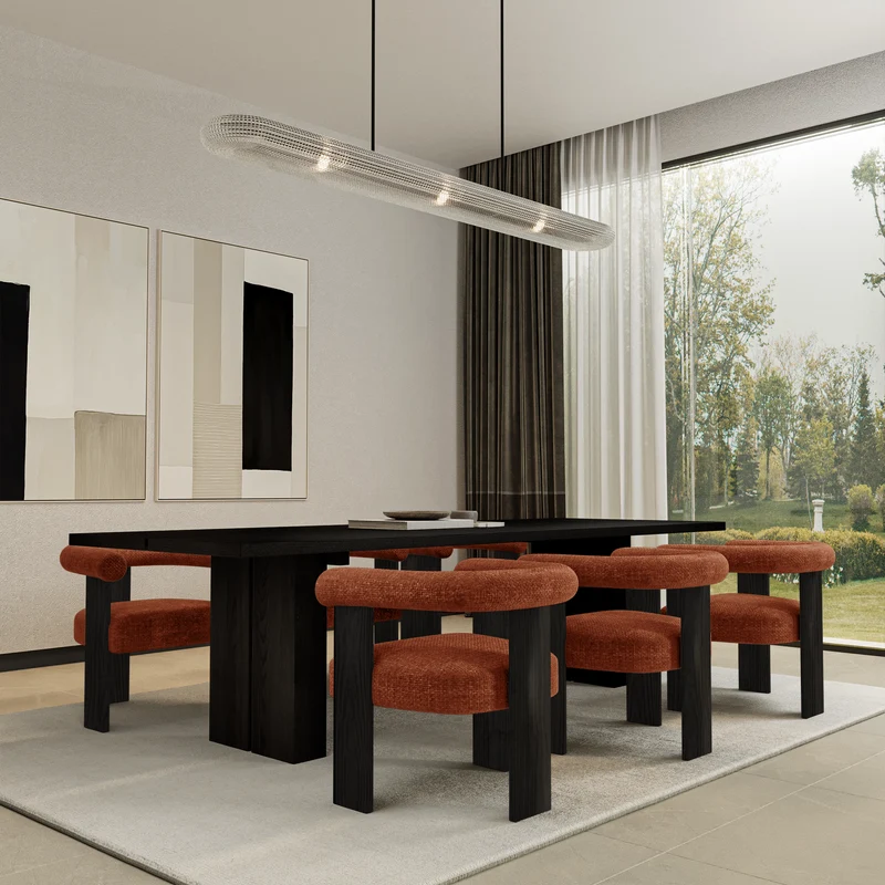 Fauteuil de salle à manger KLOE velours chenillé