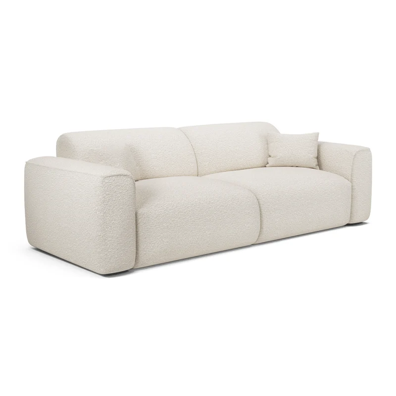 Canapé 4 places convertible YUMA tissu bouclette