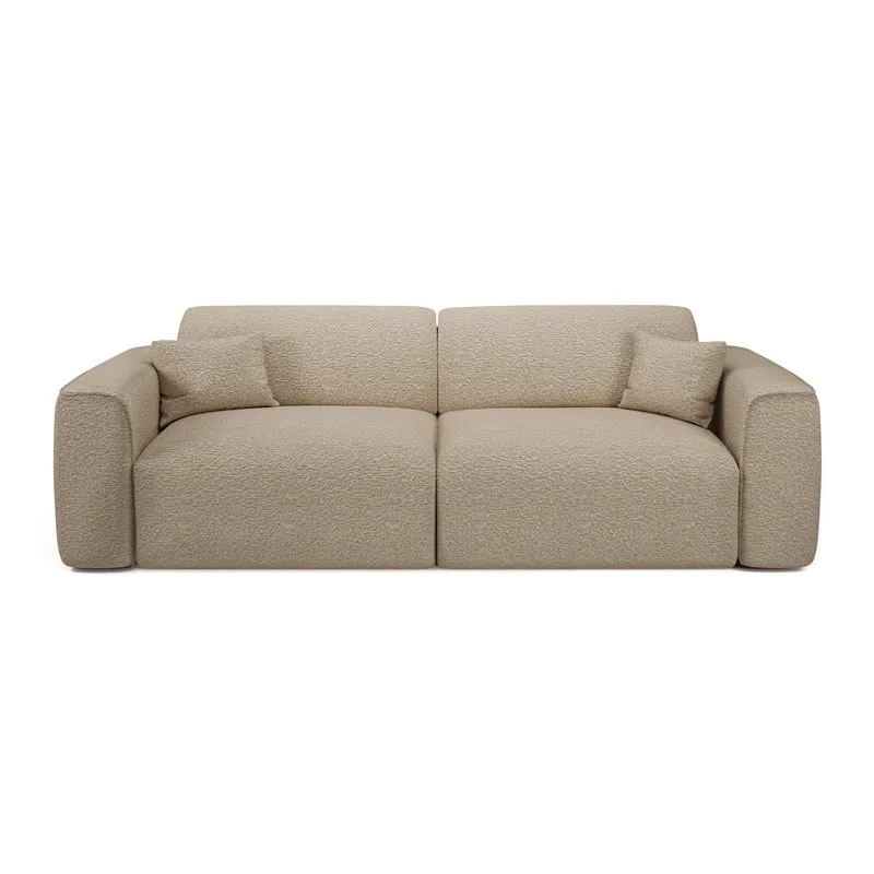 Canapé 4 places convertible YUMA tissu bouclette