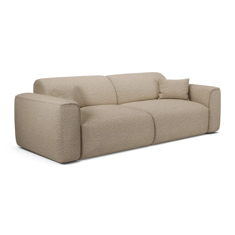 Canapé 4 places convertible YUMA tissu bouclette