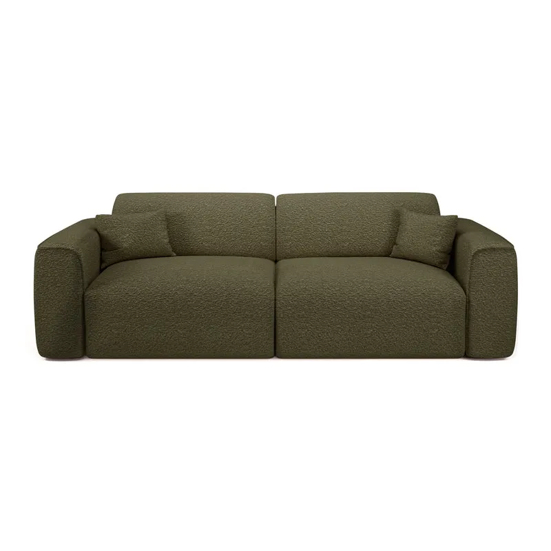 Canapé 4 places convertible YUMA tissu bouclette