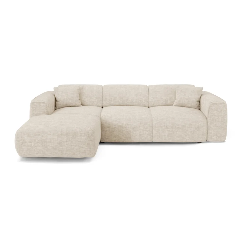 Canapé convertible grand angle gauche YUMA velours texturé