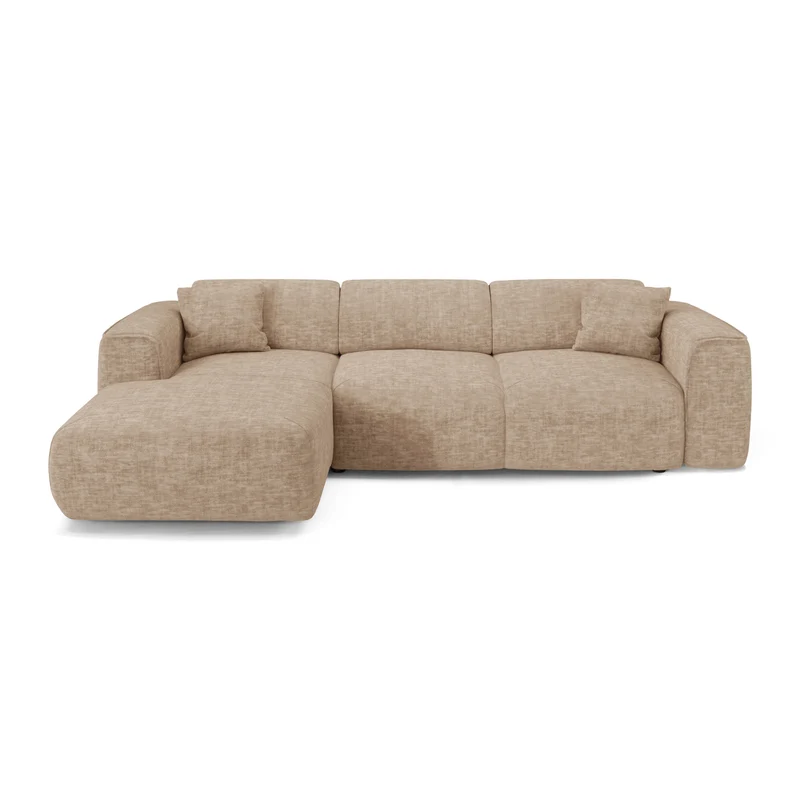 Canapé convertible grand angle gauche YUMA velours texturé