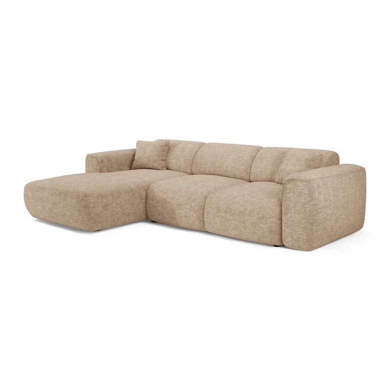 Canapé convertible grand angle gauche YUMA velours texturé