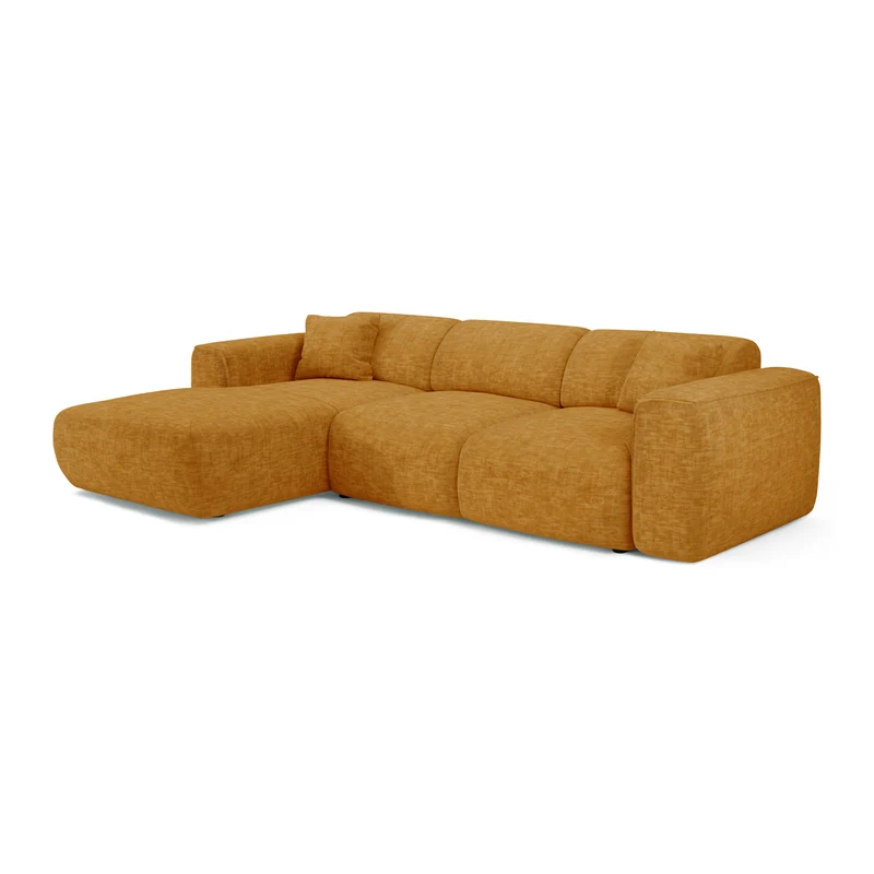Canapé convertible grand angle gauche YUMA velours texturé