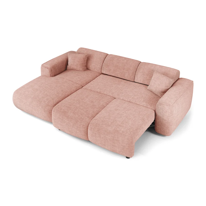 Canapé convertible grand angle gauche YUMA velours texturé