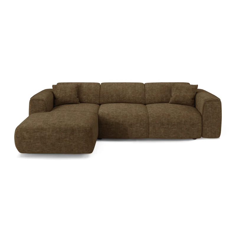 Canapé convertible grand angle gauche YUMA velours texturé