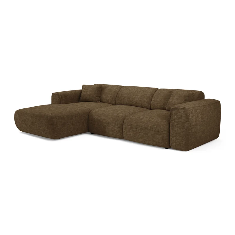Canapé convertible grand angle gauche YUMA velours texturé