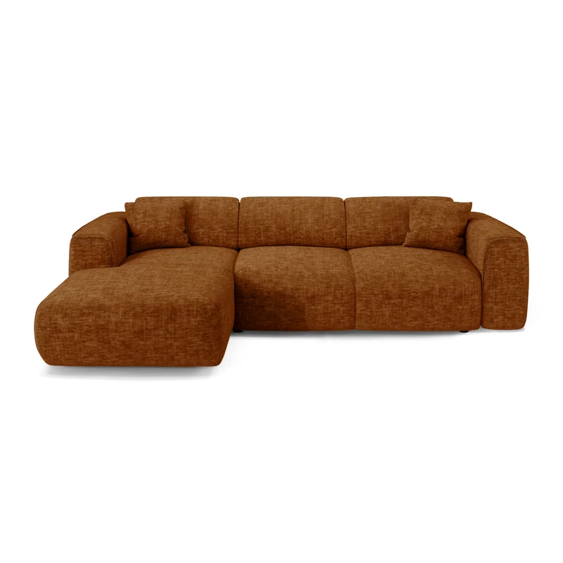 Canapé convertible grand angle gauche YUMA velours texturé