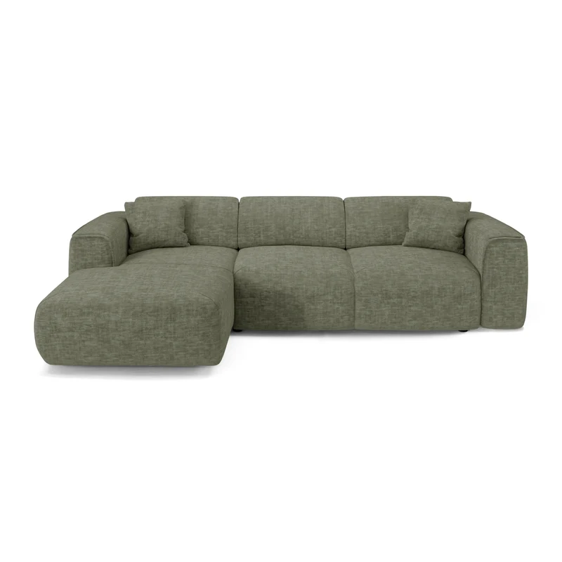 Canapé convertible grand angle gauche YUMA velours texturé