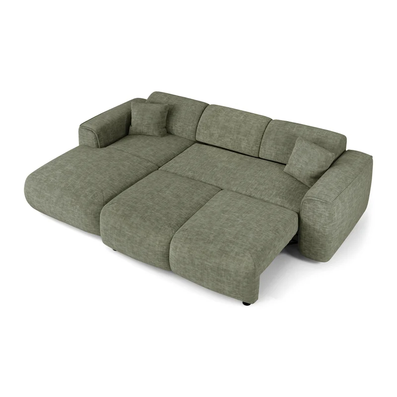 Canapé convertible grand angle gauche YUMA velours texturé