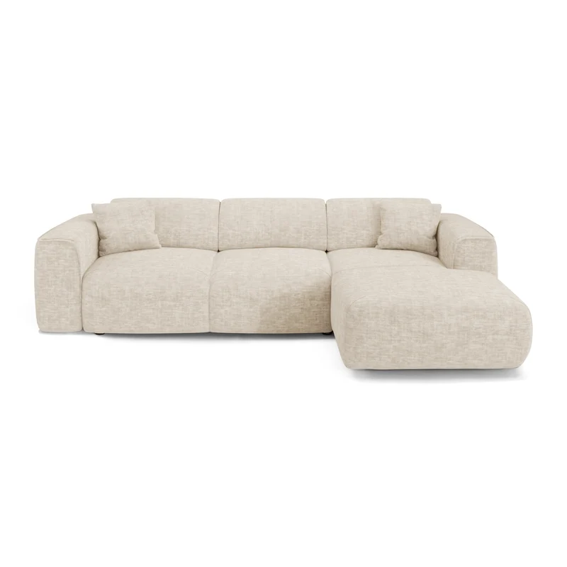Canapé convertible grand angle droit YUMA velours texturé