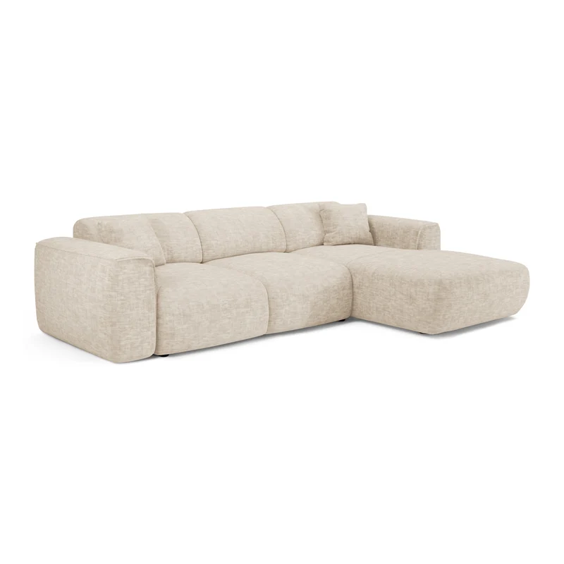 Canapé convertible grand angle droit YUMA velours texturé