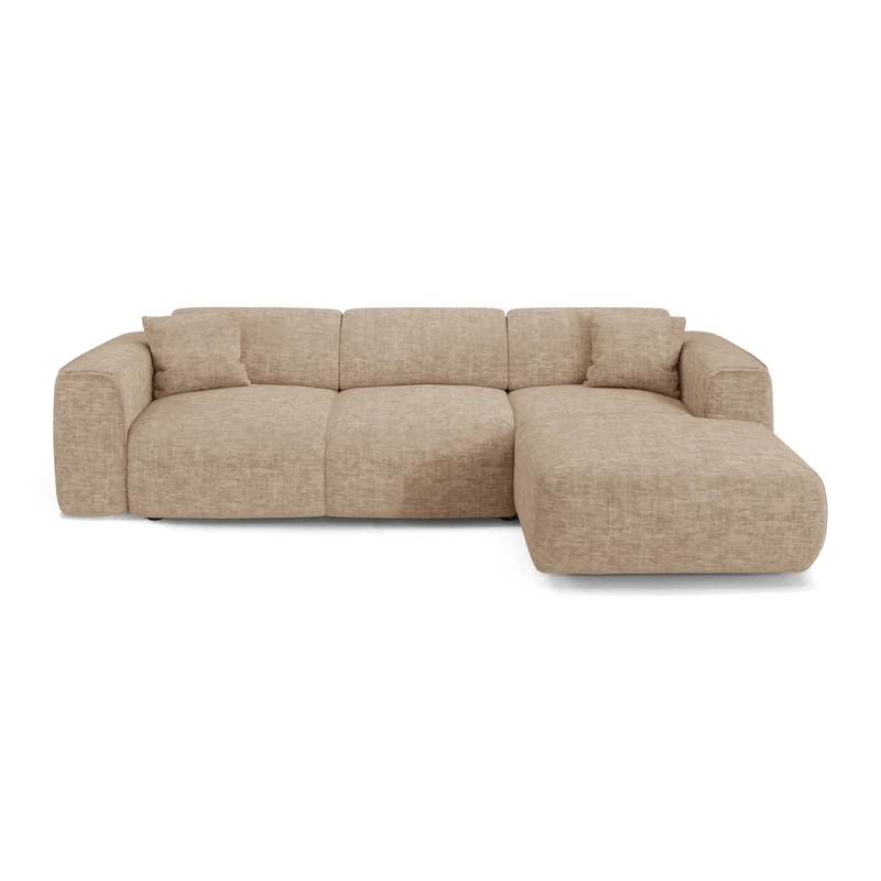 Canapé convertible grand angle droit YUMA velours texturé