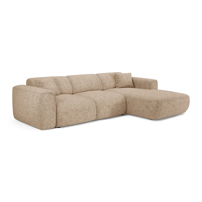 Canapé convertible grand angle droit YUMA velours texturé