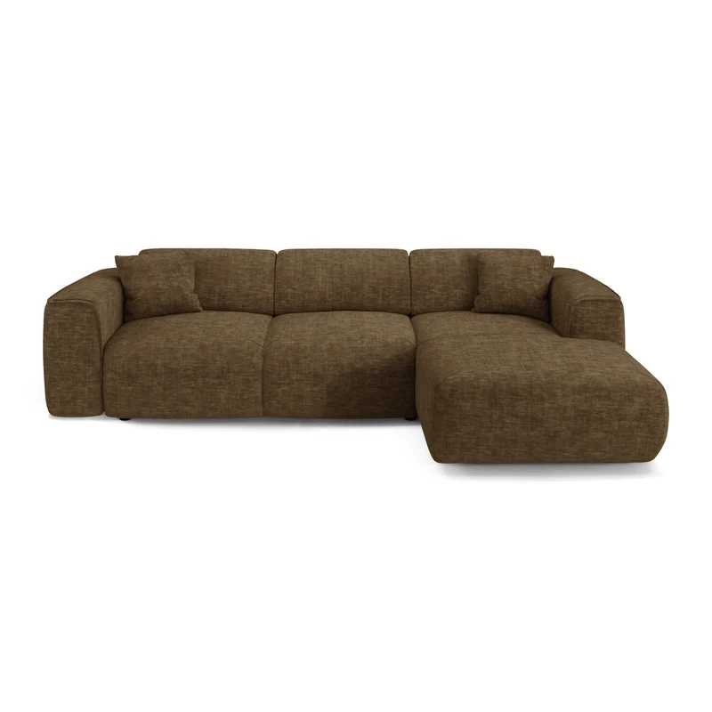 Canapé convertible grand angle droit YUMA velours texturé