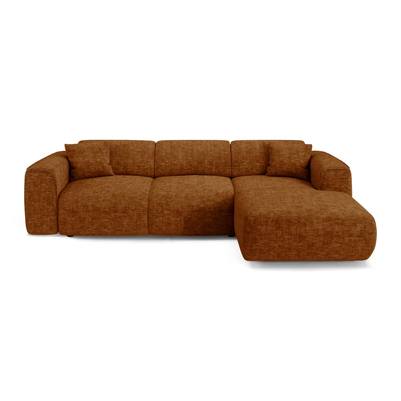Canapé convertible grand angle droit YUMA velours texturé