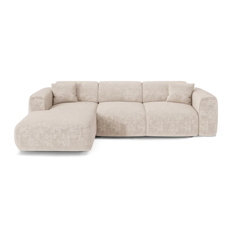 Canapé convertible grand angle gauche YUMA Velours gaufré