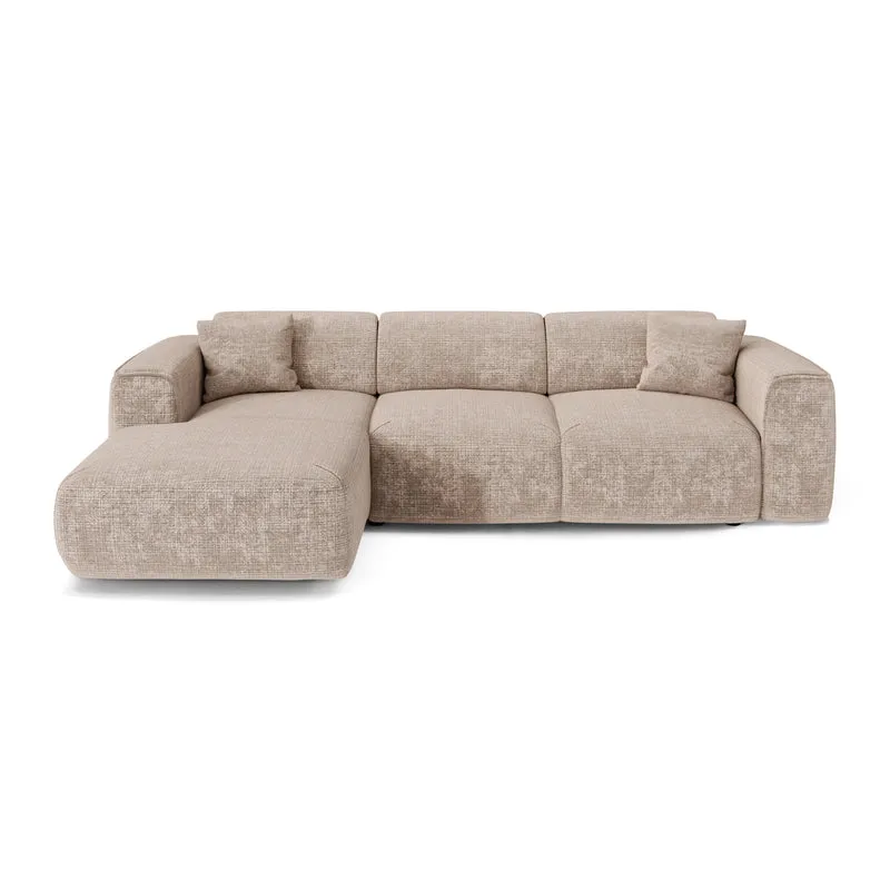 Canapé convertible grand angle gauche YUMA Velours gaufré
