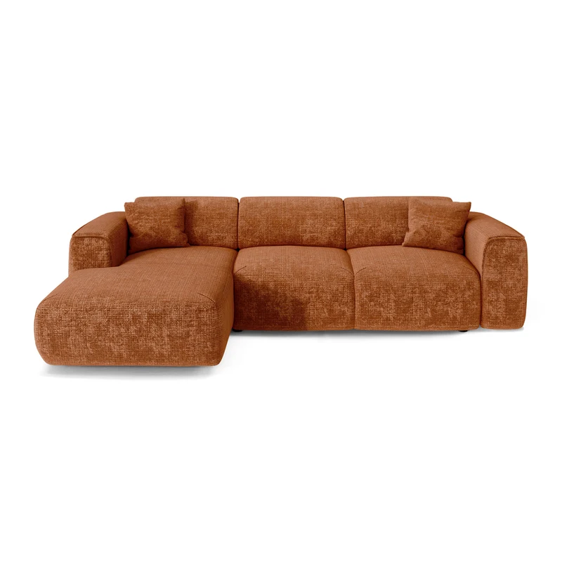 Canapé convertible grand angle gauche YUMA Velours gaufré