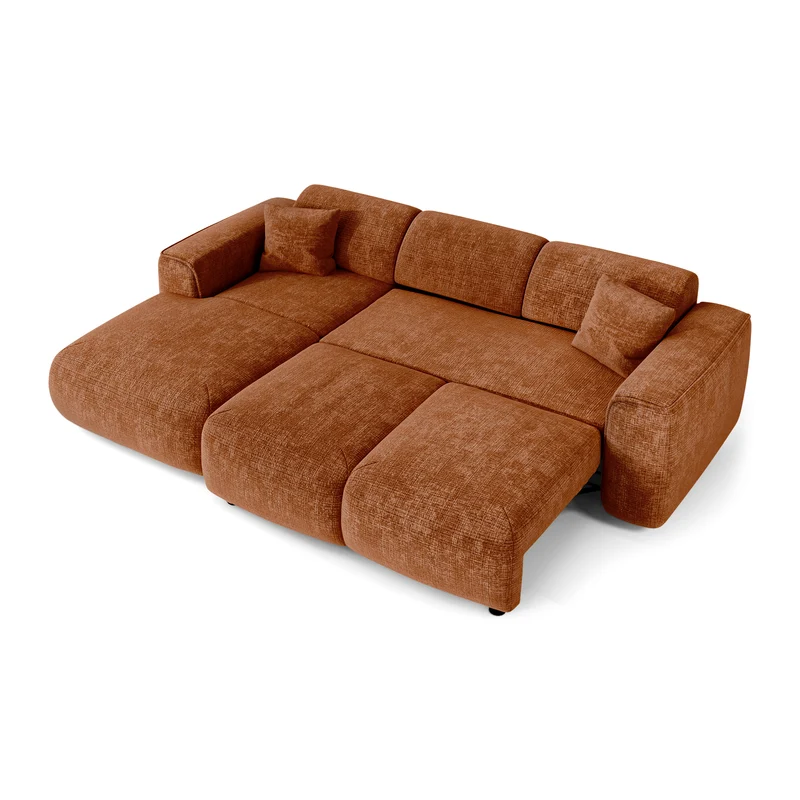 Canapé convertible grand angle gauche YUMA Velours gaufré