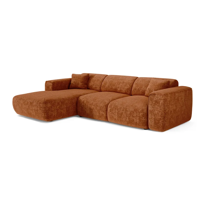 Canapé convertible grand angle gauche YUMA Velours gaufré