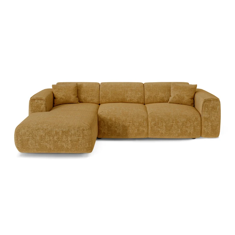 Canapé convertible grand angle gauche YUMA Velours gaufré