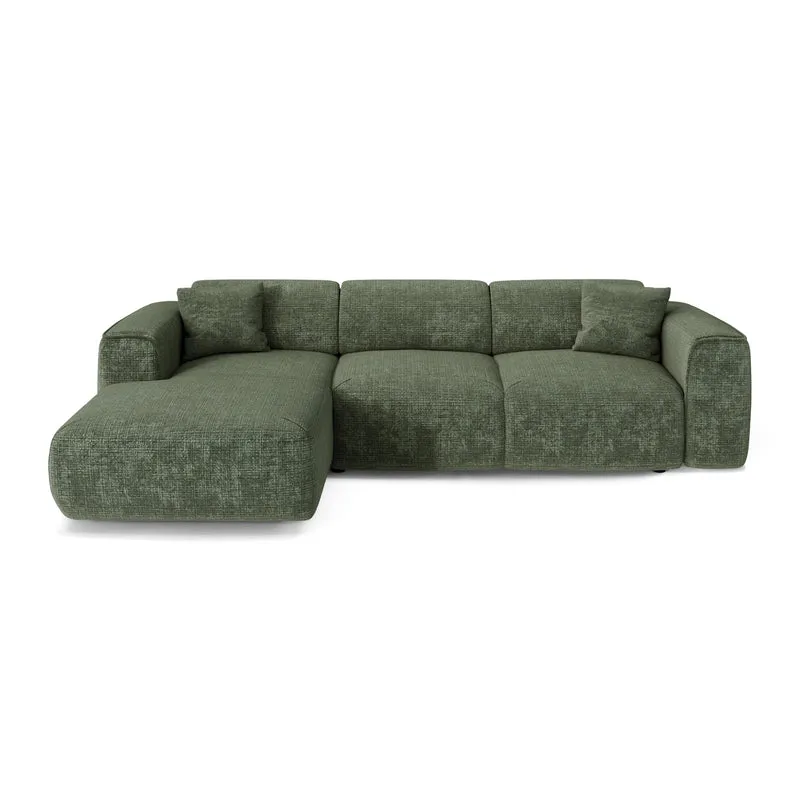 Canapé convertible grand angle gauche YUMA Velours gaufré