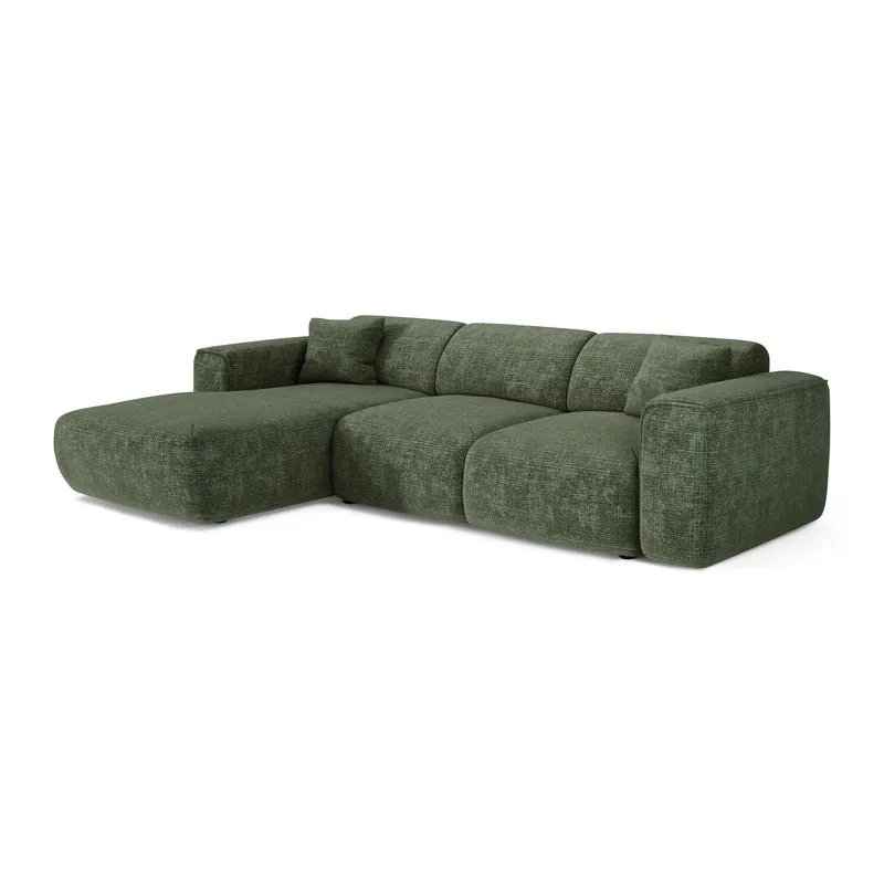 Canapé convertible grand angle gauche YUMA Velours gaufré