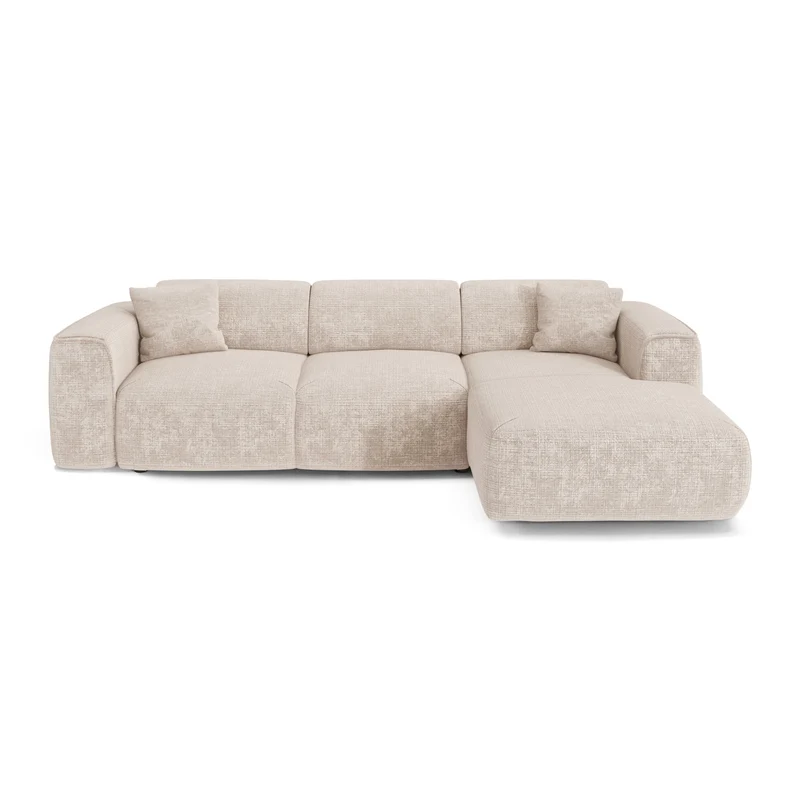 Canapé convertible grand angle droit YUMA Velours gaufré