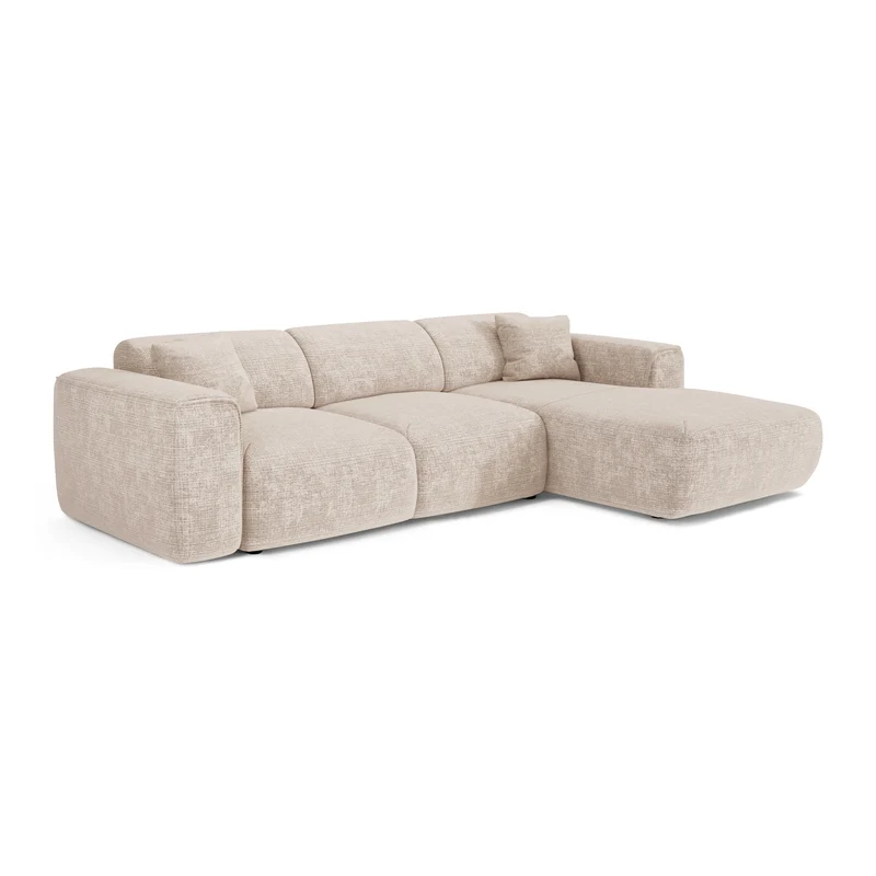 Canapé convertible grand angle droit YUMA Velours gaufré