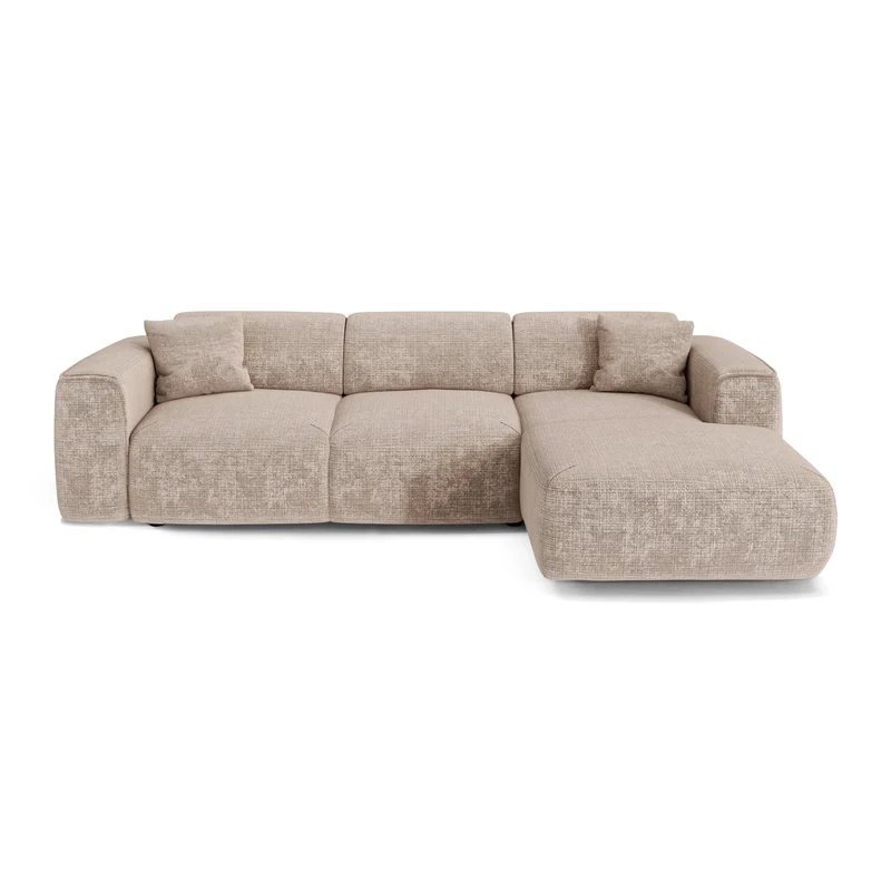 Canapé convertible grand angle droit YUMA Velours gaufré
