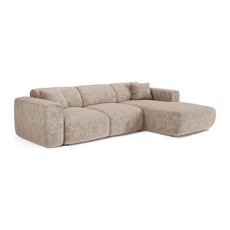 Canapé convertible grand angle droit YUMA Velours gaufré
